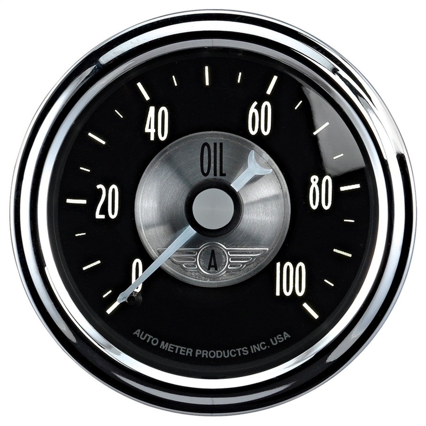 AutoMeter 2-1/16 in. OIL PRESSURE 0-100 PSI PRESTIGE BLACK DIAMOND 2022