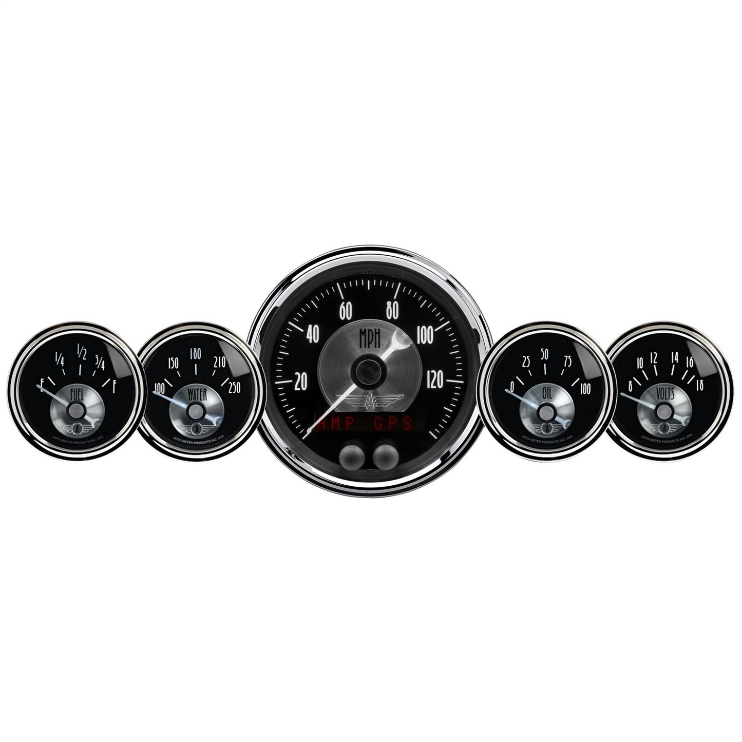 AutoMeter 5 PC. GAUGE KIT 3-3/8 in. & 2-1/16 in. GPS SPEEDO W/LCD ODO PRESTIGE BLACK DIAMOND 2024