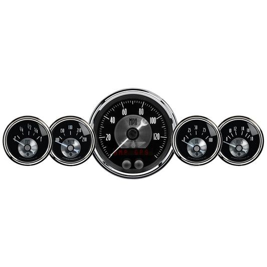 AutoMeter 5 PC. GAUGE KIT 3-3/8 in. & 2-1/16 in. GPS SPEEDO W/LCD ODO PRESTIGE BLACK DIAMOND 2024
