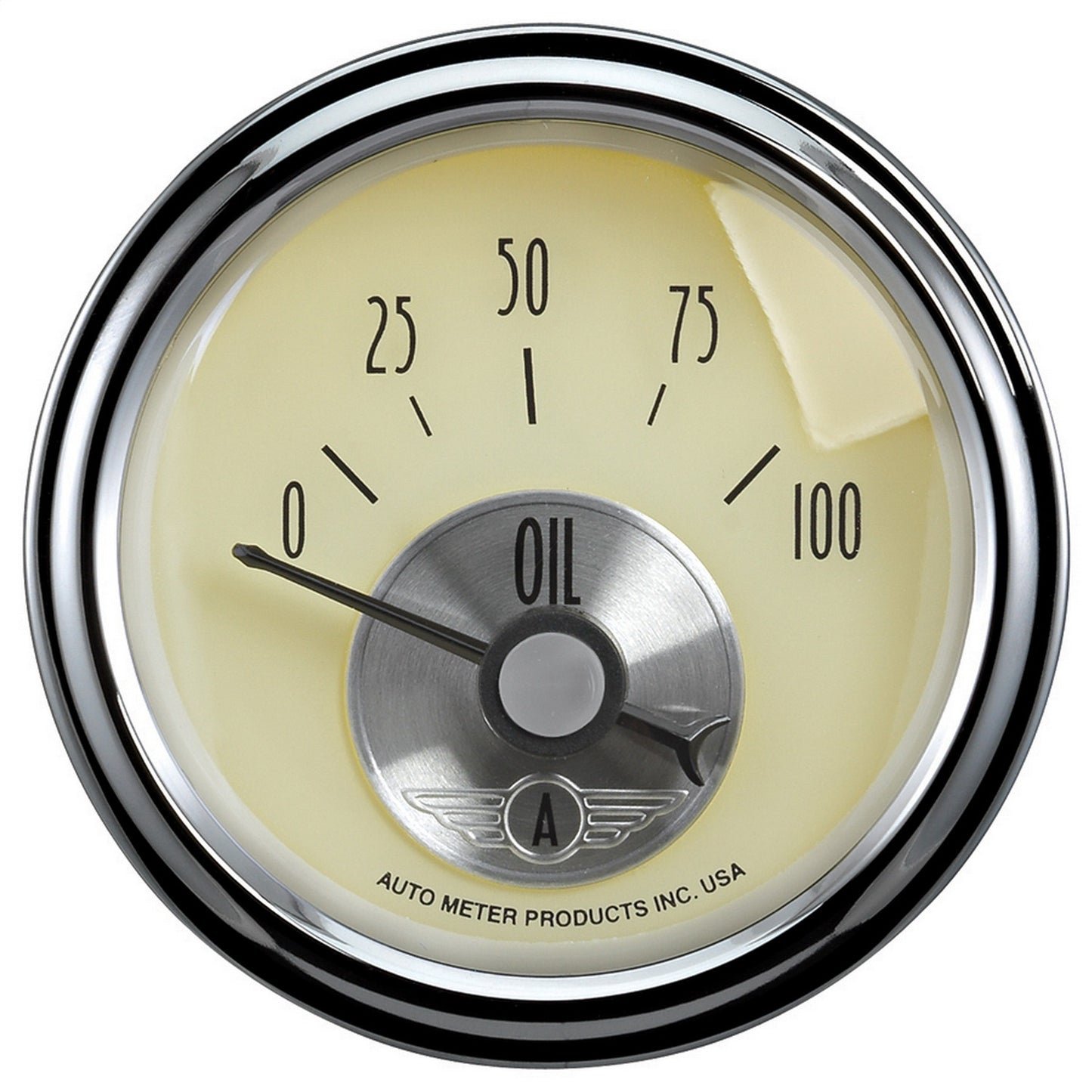 AutoMeter 2-1/16 in. OIL PRESSURE 0-100 PSI PRESTIGE ANTIQUE IVORY 2027