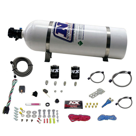 Nitrous Express DODGE EFI RACE (100-150-200-250HP) SINGLE NOZZLE WITH 15LB BOTTLE NX-20316-15