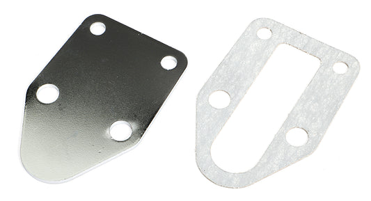 Trans-Dapt Performance Sb Chevy Fuel Pump Block Off Plate; Plain- Chrome 2054