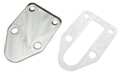 Trans-Dapt Performance Sb Chevy Fuel Pump Block Off Plate; Plain- Chrome 2054
