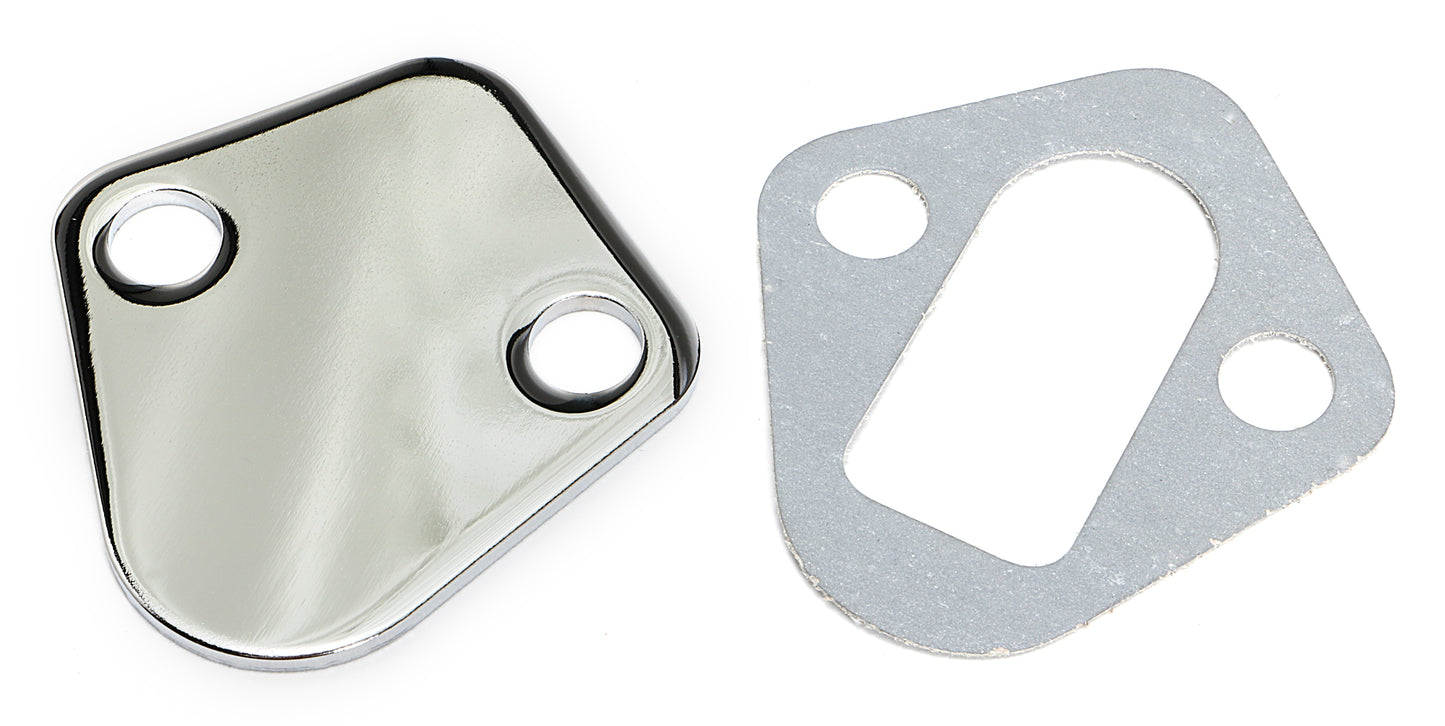 Trans-Dapt Performance Bb Chevy Fuel Pump Block Off Plate; Plain- Chrome 2055