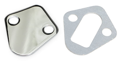 Trans-Dapt Performance Bb Chevy Fuel Pump Block Off Plate; Plain- Chrome 2055