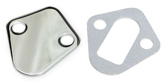 Trans-Dapt Performance Bb Chevy Fuel Pump Block Off Plate; Plain- Chrome 2055