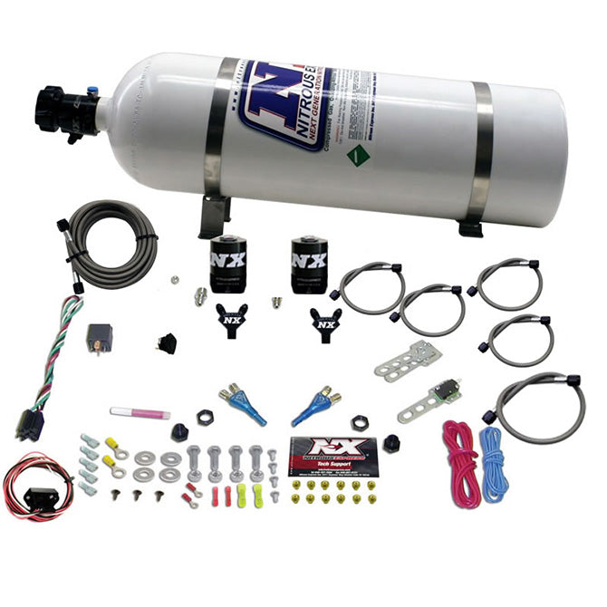 Nitrous Express NISSAN / INFINITY DUAL NOZZLE (35-150HP) W/ 15LB BOTTLE NX-20716-15