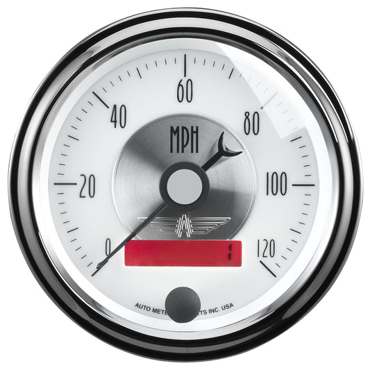AutoMeter 3-3/8 in. SPEEDOMETER 0-120 MPH PRESTIGE PEARL 2084