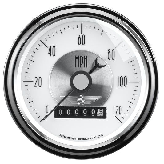 AutoMeter 3-3/8 in. SPEEDOMETER 0-120 MPH PRESTIGE PEARL 2085