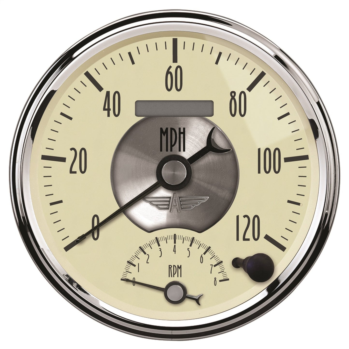 AutoMeter 5 in. TACHOMETER/SPEEDOMETER COMBO 8K RPM/120 MPH PRESTIGE ANTIQUE IVORY 2090