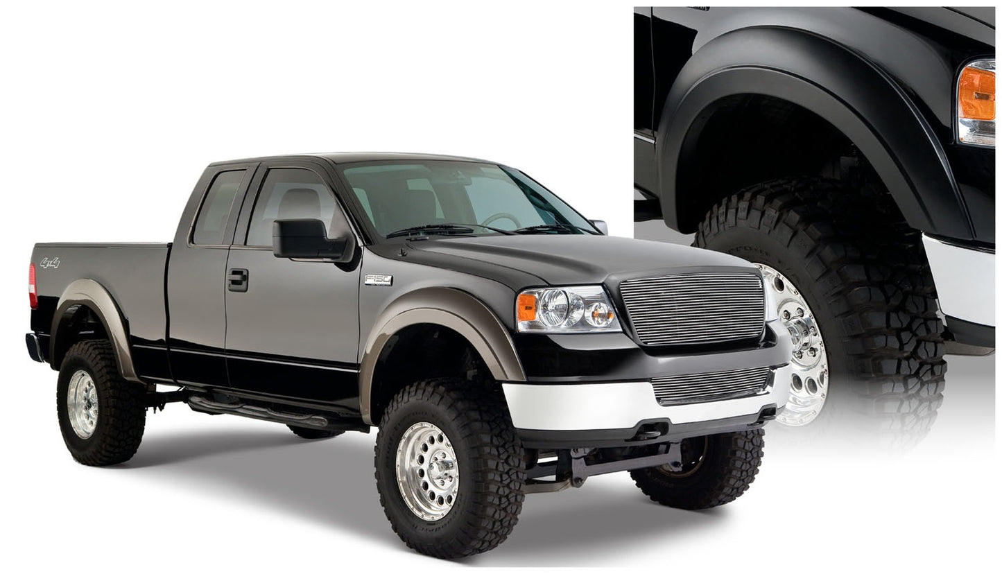 Bushwacker 20915-02 Black Extend-A-Fender Style Smooth Finish 4-Piece Fender Flare Set For 2004-2008 Ford F-150