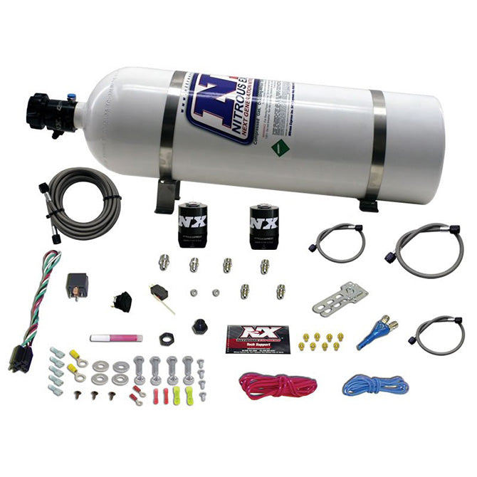 Nitrous Express UNIVERSAL SYSTEM FOR EFI (ALL SINGLE NOZZLE APPLICATION) WITH 15LB BOTTLE NX-20915-15