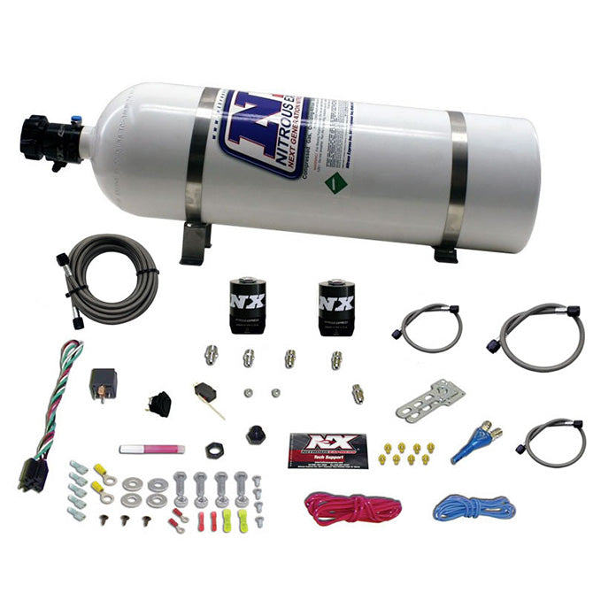 Nitrous Express ALL FORD EFI SINGLE NOZZLE SYSTEM (35-50-75-100-150 HP) WITH 15LB BOTTLE NX-20922-15