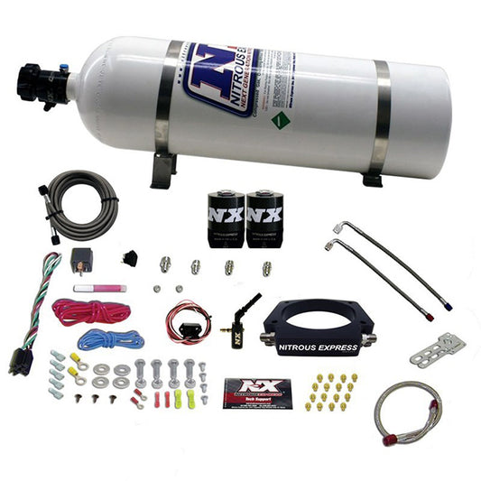 Nitrous Express 2014-NEWER GM 6.2L TRUCK NITROUS PLATE SYSTEM (35-300HP) W/ 15LB BOTTLE NX-20937-15