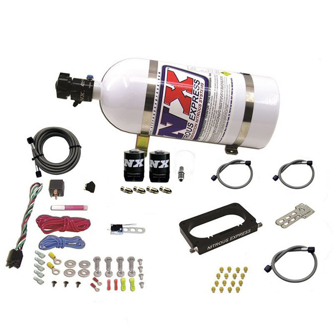 Nitrous Express FORD 4 VALVE NITROUS PLATE SYSTEM (50-300HP) WITH 10LB BOTTLE NX-20950-10