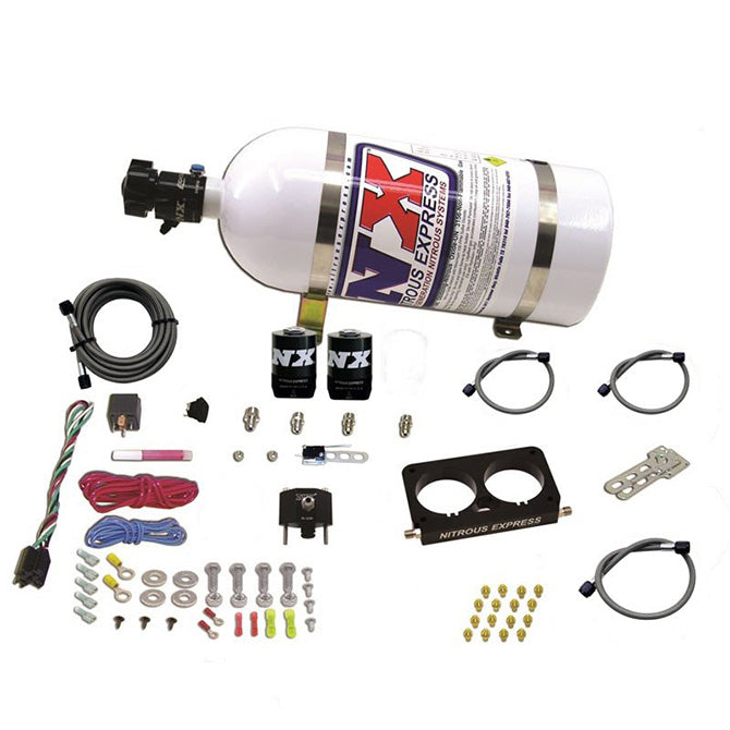 Nitrous Express FORD 4 VALVE NITROUS PLATE SYSTEM (50-300HP) WITH 10LB BOTTLE (STOCK TB) NX-20950D-10