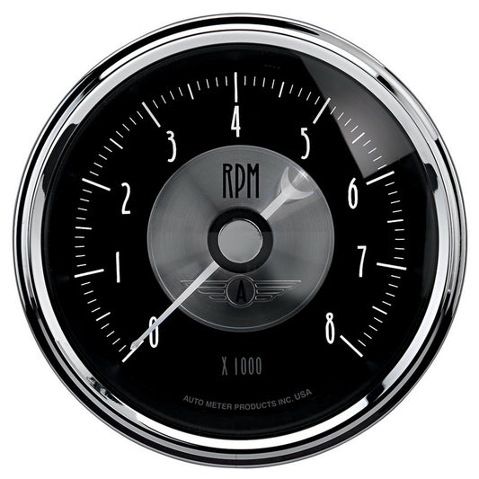 AutoMeter 3-3/8 in. IN-DASH TACHOMETER 0-8000 RPM PRESTIGE BLACK DIAMOND 2096
