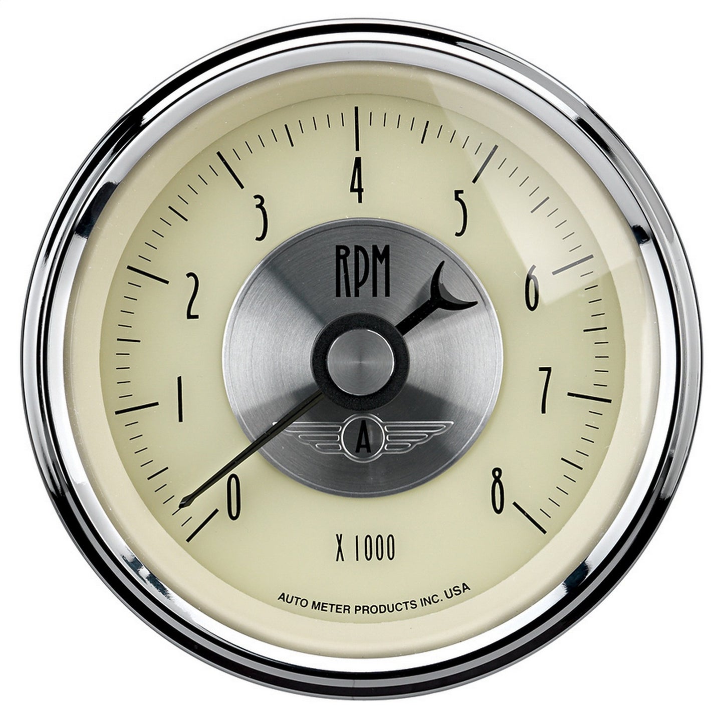 AutoMeter 3-3/8 in. IN-DASH TACHOMETER 0-8000 RPM PRESTIGE ANTIQUE IVORY 2097