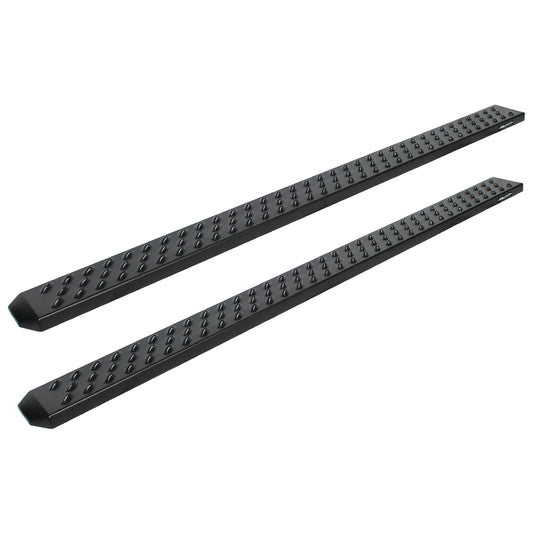 Raptor Series 6.5 in Sawtooth Slide Track Running Boards Black Textured Aluminum 2101-0174BT