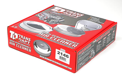 Trans-Dapt Performance Performance Style Air Cleaner Set (Paper Element); 14 In. Diameter; 3 In. Tall - Chrome 2146