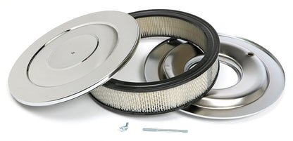 Trans-Dapt Performance Performance Style Air Cleaner Set (Paper Element); 14 In. Diameter; 3 In. Tall - Chrome 2146