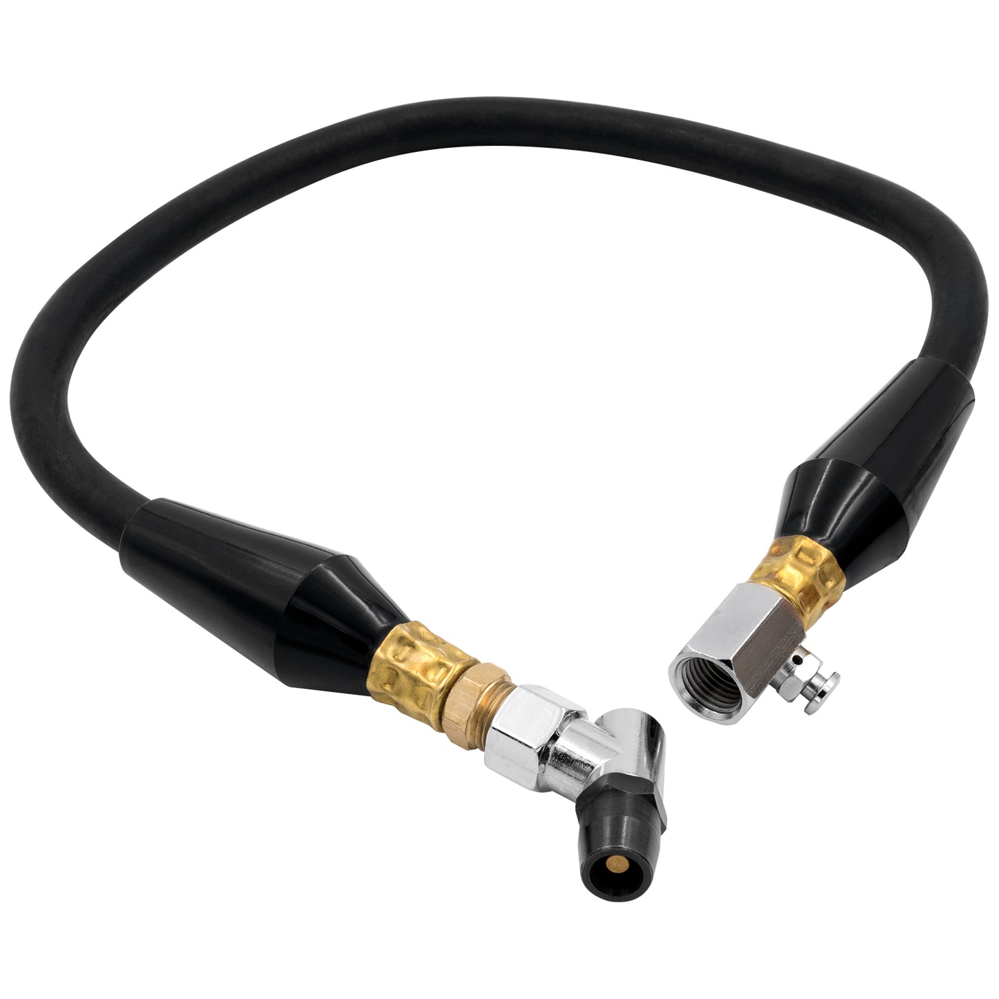 AutoMeter AIR HOSE ASSEMBLY TIRE PRESS REPLACEMENT 24 IN. INCL. STRAIN RELIEFS BLEED VALVE & BULLET FOOT AIR CHUCK 2166