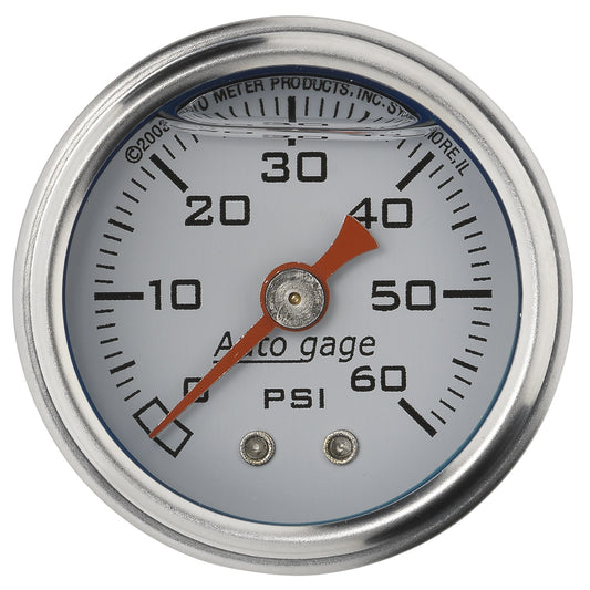 AutoMeter 1-1/2 in. PRESSURE 0-60 PSI WHITE 2176