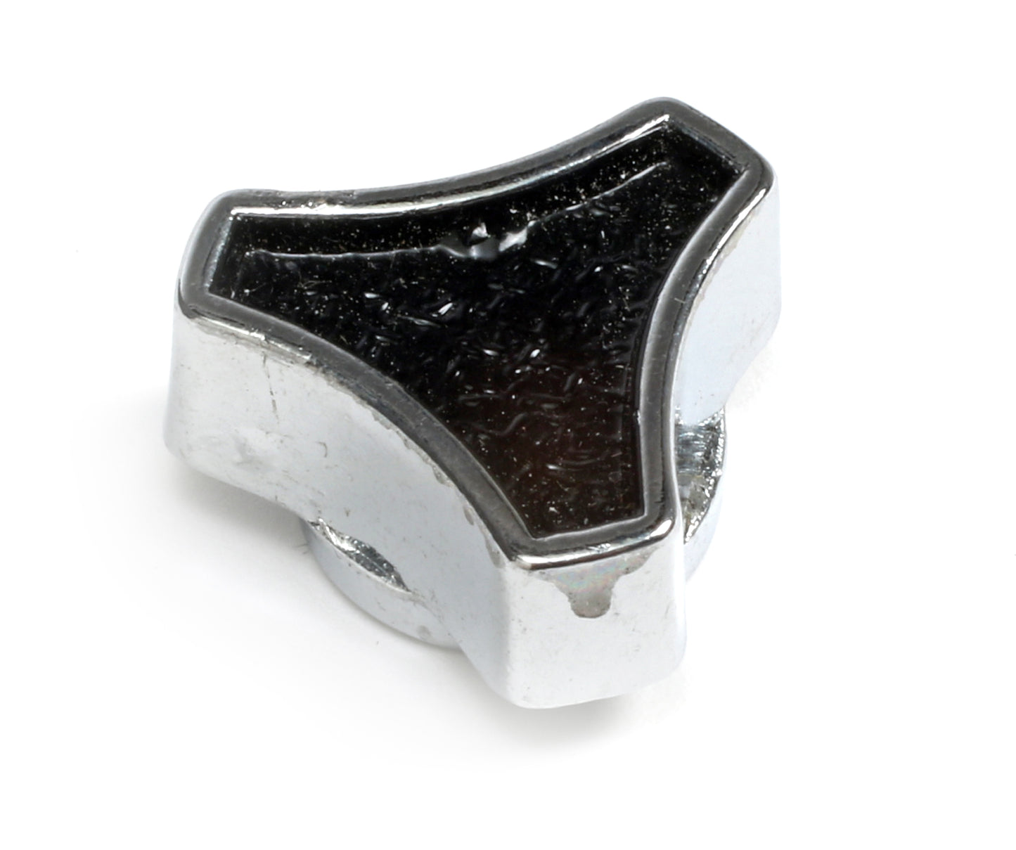 Trans-Dapt Performance Small Deluxe Air Cleaner Wing Nut; Fits 1/4 In.-20 And 5/16 In.-18 Studs- Black With Chrome 2185