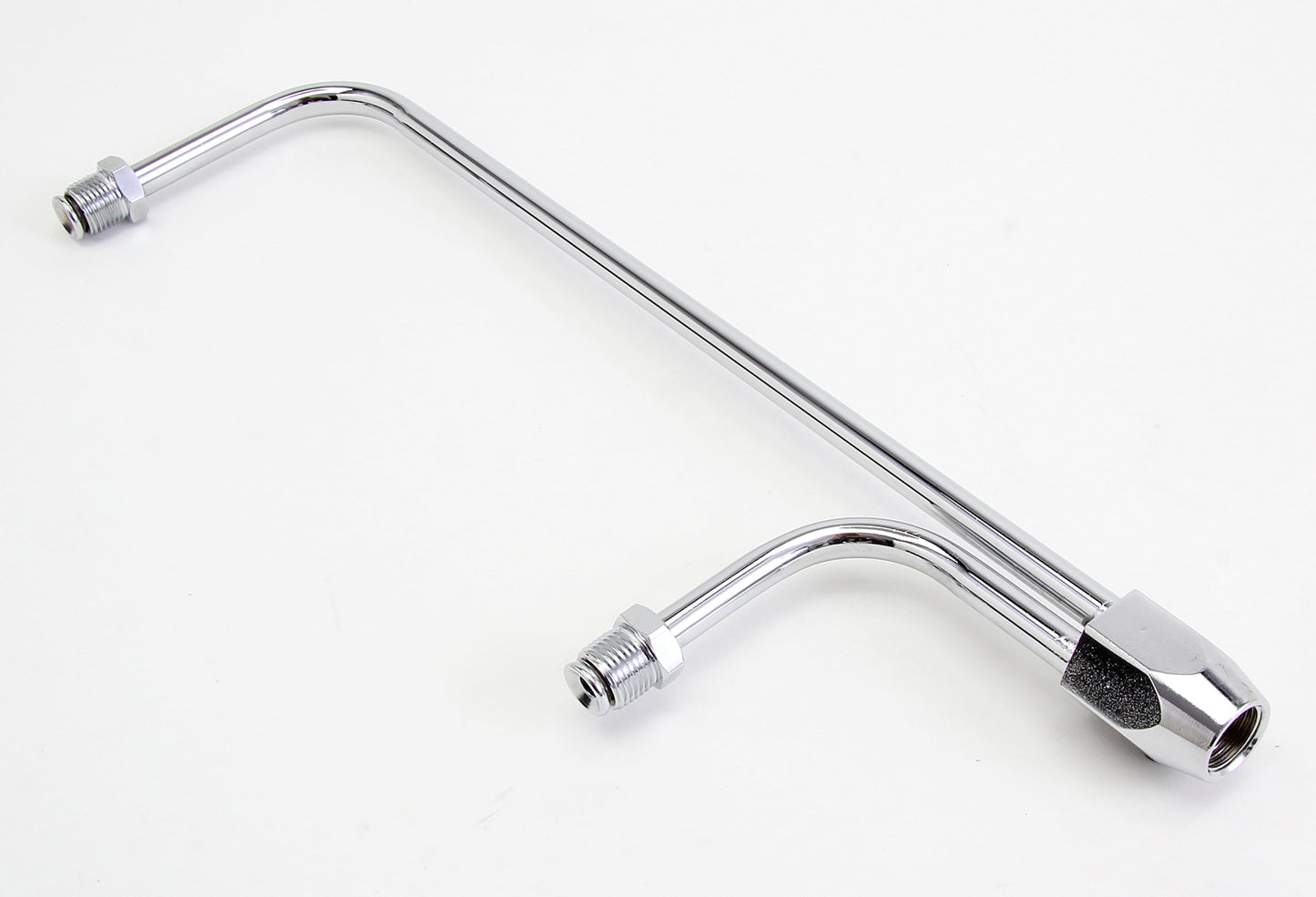 Trans-Dapt Performance Steel Fuel Lines; Dual Metering Blocks; 3/8 In. Diameter; 9-5/16 In. Centers; 1/8 In. Npt Threaded Port- Chrome 2193
