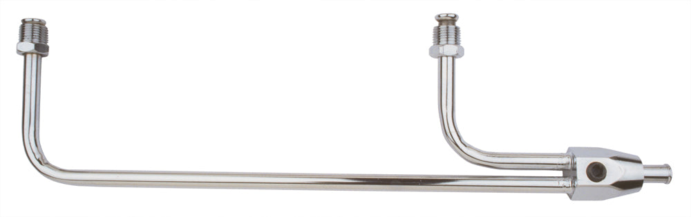 Trans-Dapt Performance Steel Fuel Lines; Holley Quad; 3/8 In. Diameter; 9-5/16 In. Centers; 1/8 In. Npt Threaded Port- Chrome 2197