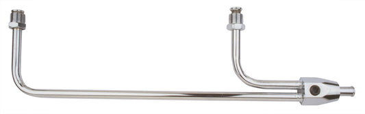 Trans-Dapt Performance Steel Fuel Lines; Holley Quad; 3/8 In. Diameter; 9-5/16 In. Centers; 1/8 In. Npt Threaded Port- Chrome 2197
