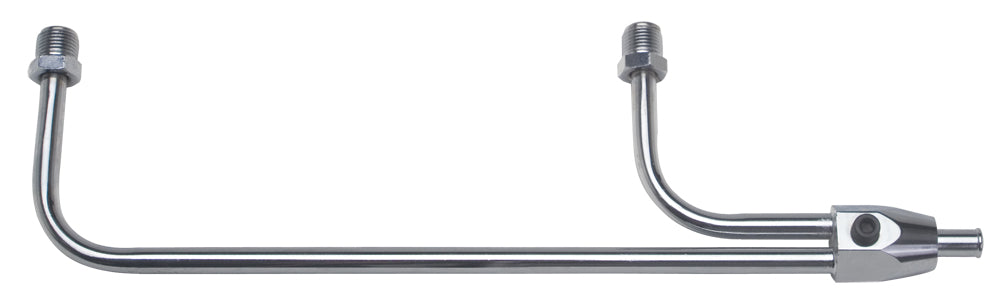 Trans-Dapt Performance Steel Fuel Lines; Holley 3310; 3/8 In. Diameter; 8-21/32 In. Centers; 1/8 In. Npt Threaded Port- Chrome 2198