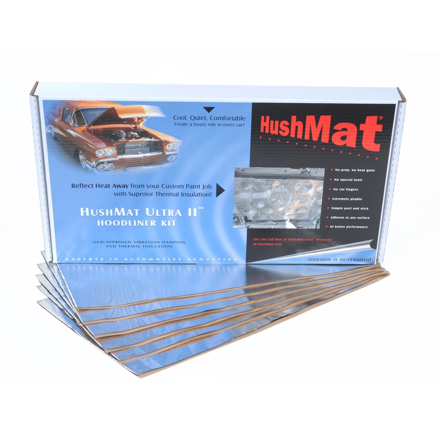 Hushmat Universal Auto & Truck Heavy Duty Hoodliner Insulation - 6 Sheets 12inx23in ea 50100