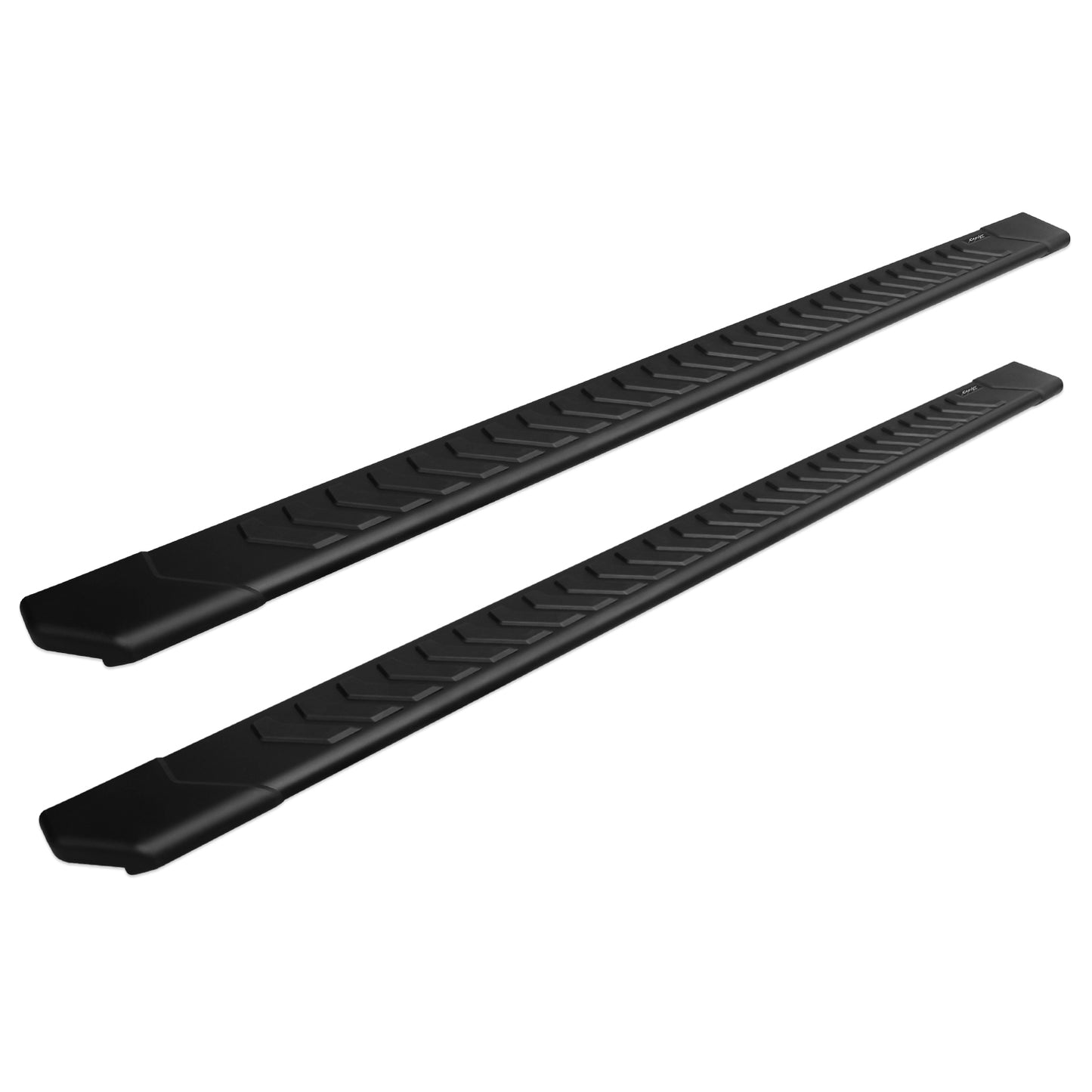 Raptor Series 5 in Full Tread Slide Track Running Boards Black Textured Aluminum 2202-0062BT