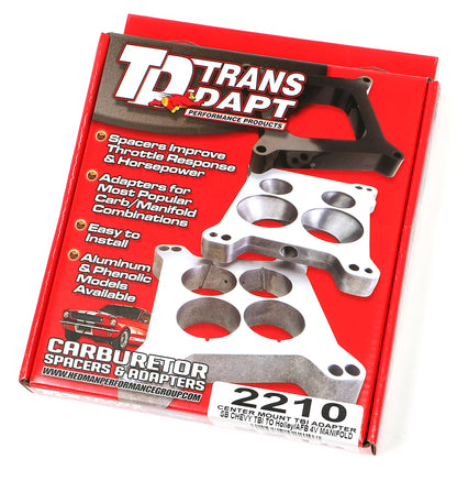 Trans-Dapt Performance Sb Chevy Tbi On To Holley 4Bbl Manifold- Center Mount Carburetor To Tbi Adapter 2210