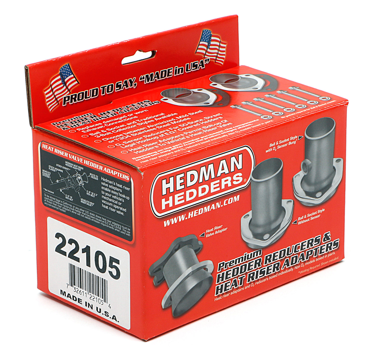 Hedman Hedders 2-1/2 IN. COLLECTOR TO 2-1/2 IN. EXHAUST HEADER REDUCERS; GASKET STYLE; STAINLESS STEEL 22105