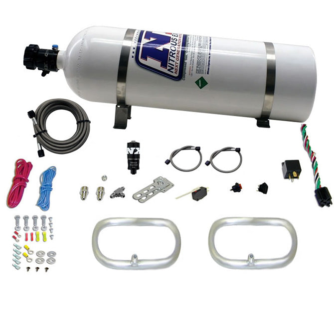 Nitrous Express DUAL NTERCOOLER RING SYSTEM (2 - 6 X 6 RINGS) WITH 15LB BOTTLE NX-22200-15
