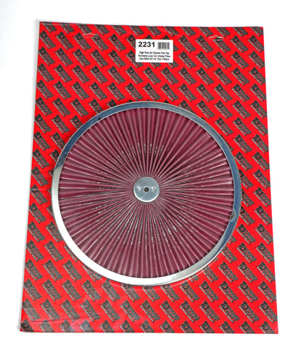 Trans-Dapt Performance Hi-Flow Cotton Air Cleaner Top; 14 In. Diameter- Chrome 2231