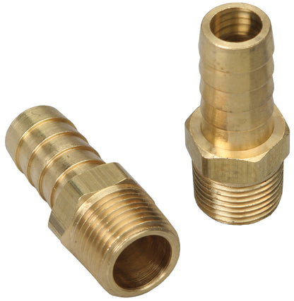 Trans-Dapt Performance Straight Fuel Hose Fittings (Pr.); 3/8 In. Npt To 1/2 In. I.D.- Brass 2272
