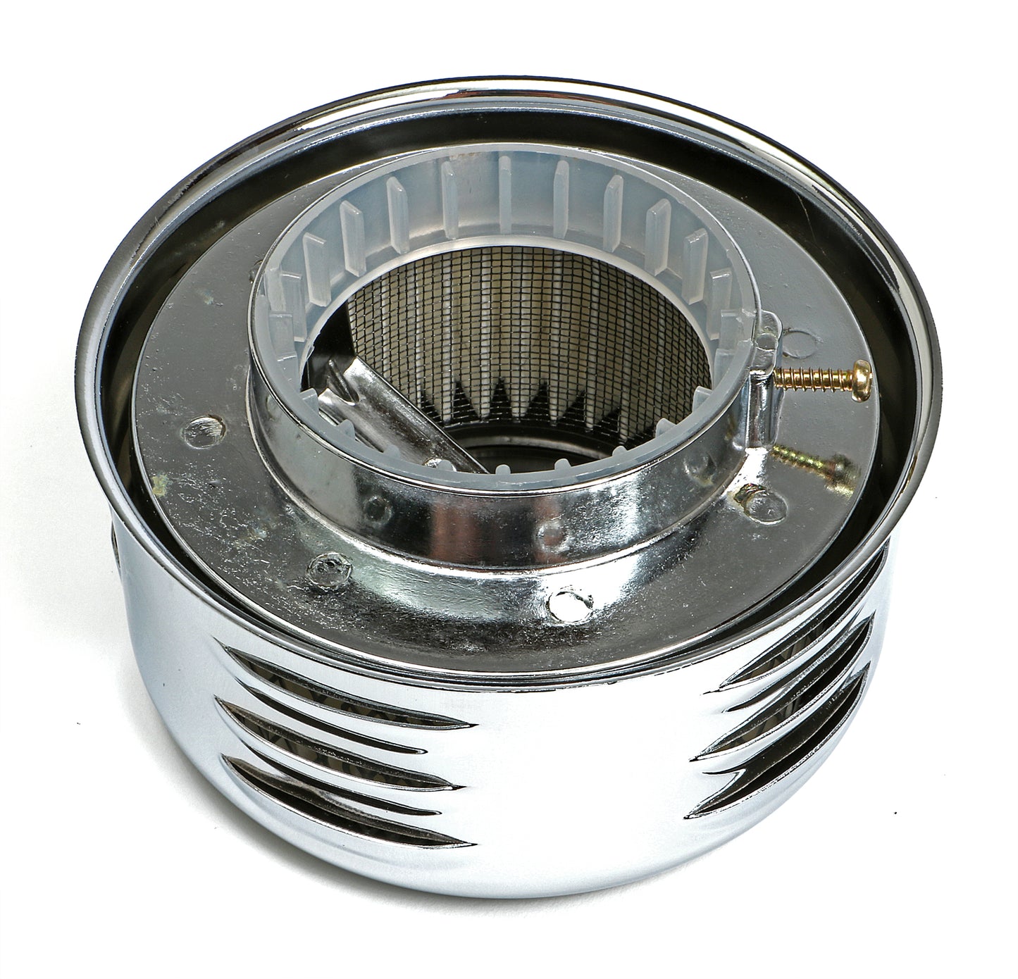 Trans-Dapt Performance Louvered Style Air Cleaner; 4-5/8 In. Diameter; 2-1/16 In. Or 2-5/8 In. Neck- Chrome 2339