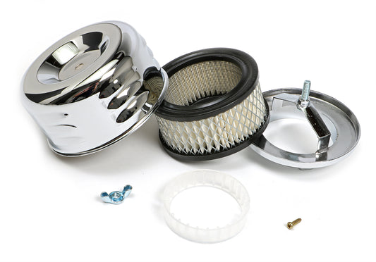 Trans-Dapt Performance Louvered Style Air Cleaner; 4-5/8 In. Diameter; 2-1/16 In. Or 2-5/8 In. Neck- Chrome 2339
