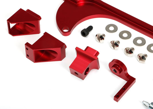Trans-Dapt Performance Throttle Brackets Billet Anodized Red 4500 Carb 2341