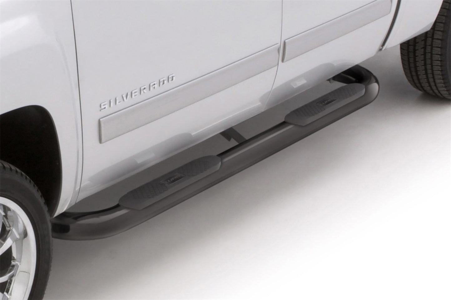 Lund 23440360 Black Steel 4 Inch Oval Bent Nerf Bars For 2015-2022 Chevrolet Colorado/GMC Canyon Crew Cab