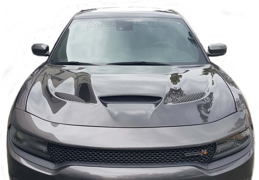 Hellcat Hood Dodge Charger 2015-2022 Carbon Fiber Outer Piece With Fiberglass Inner Piece