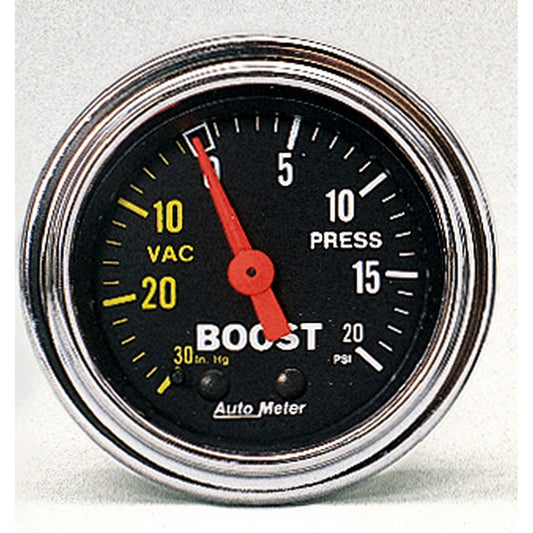 AutoMeter 2-1/16 in. BOOST/VACUUM 30 IN HG/20 PSI TRADITIONAL CHROME 2401