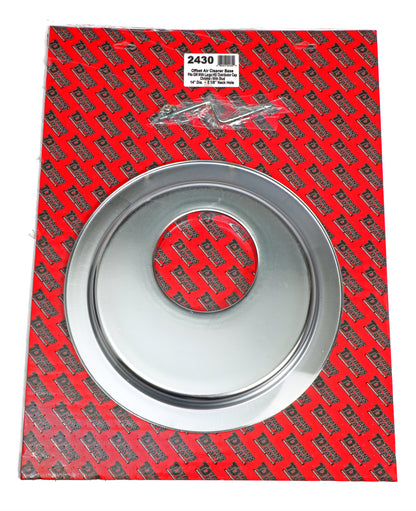 Trans-Dapt Performance Flat Offset Air Cleaner Base (Gm With Large Hei); 14 In. Diameter; 5-1/8 In. Neck- Chrome 2430