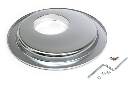 Trans-Dapt Performance Flat Offset Air Cleaner Base (Gm With Large Hei); 14 In. Diameter; 5-1/8 In. Neck- Chrome 2430