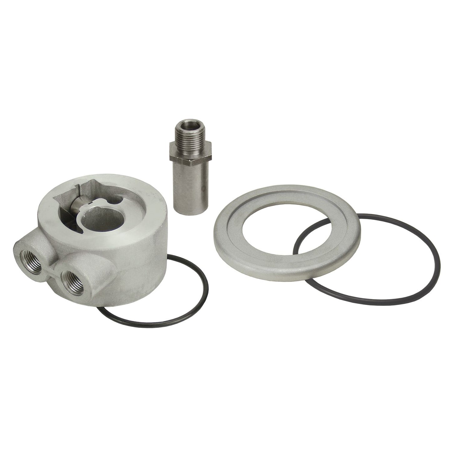 Derale Thermostatic Sandwich Adapter with 3/8" NPT Ports and 13/16"-16 Filter Thread 25731