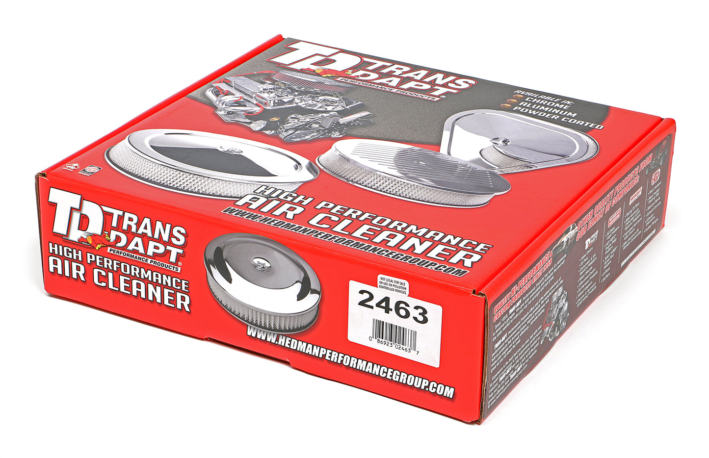 Trans-Dapt Performance Round Air Cleaner Set (Paper Element); 14 In. Diameter; 3 In. Tall; Stainless Steel 2463
