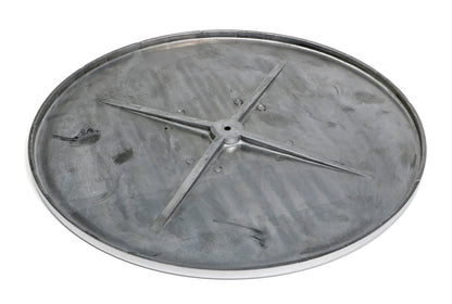 Trans-Dapt Performance 14 In. Round Polished Aluminum Air Cleaner Top; Pinstripes Ball-Milling 2490